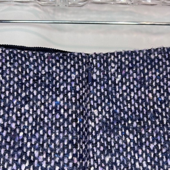 Vintage Worth Wool Purple Tweed Pencil Skirt Slit Size 6 Twee Preppy - Picture 6 of 7